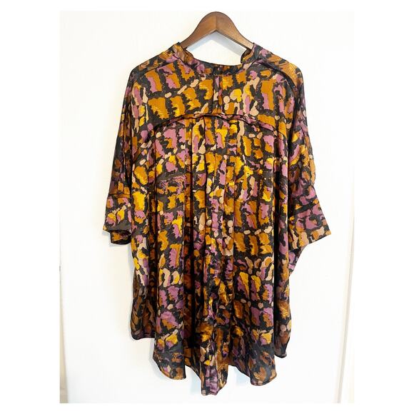 Intimately Free People Oversized Satin Goddess Sleep Shirt Button Down Top XS - Picture 3 of 9